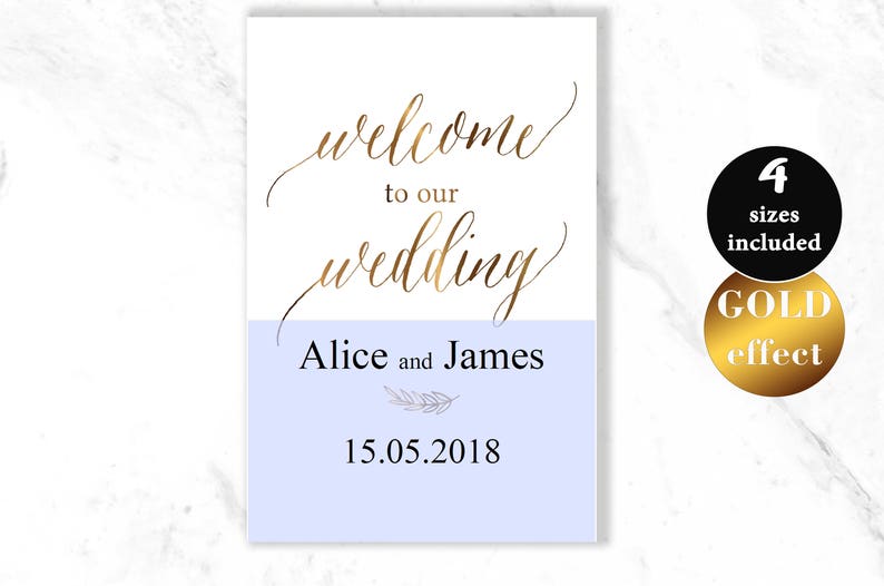 PDF Instant Download #HQT011/_12 Welcome Wedding Printable Wedding Poster Board Gold Wedding Welcome Sign Template Welcome Wedding Sign