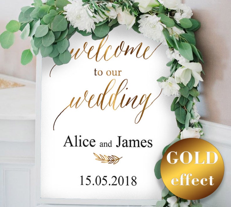 PDF Instant Download #HQT011/_12 Welcome Wedding Printable Wedding Poster Board Gold Wedding Welcome Sign Template Welcome Wedding Sign