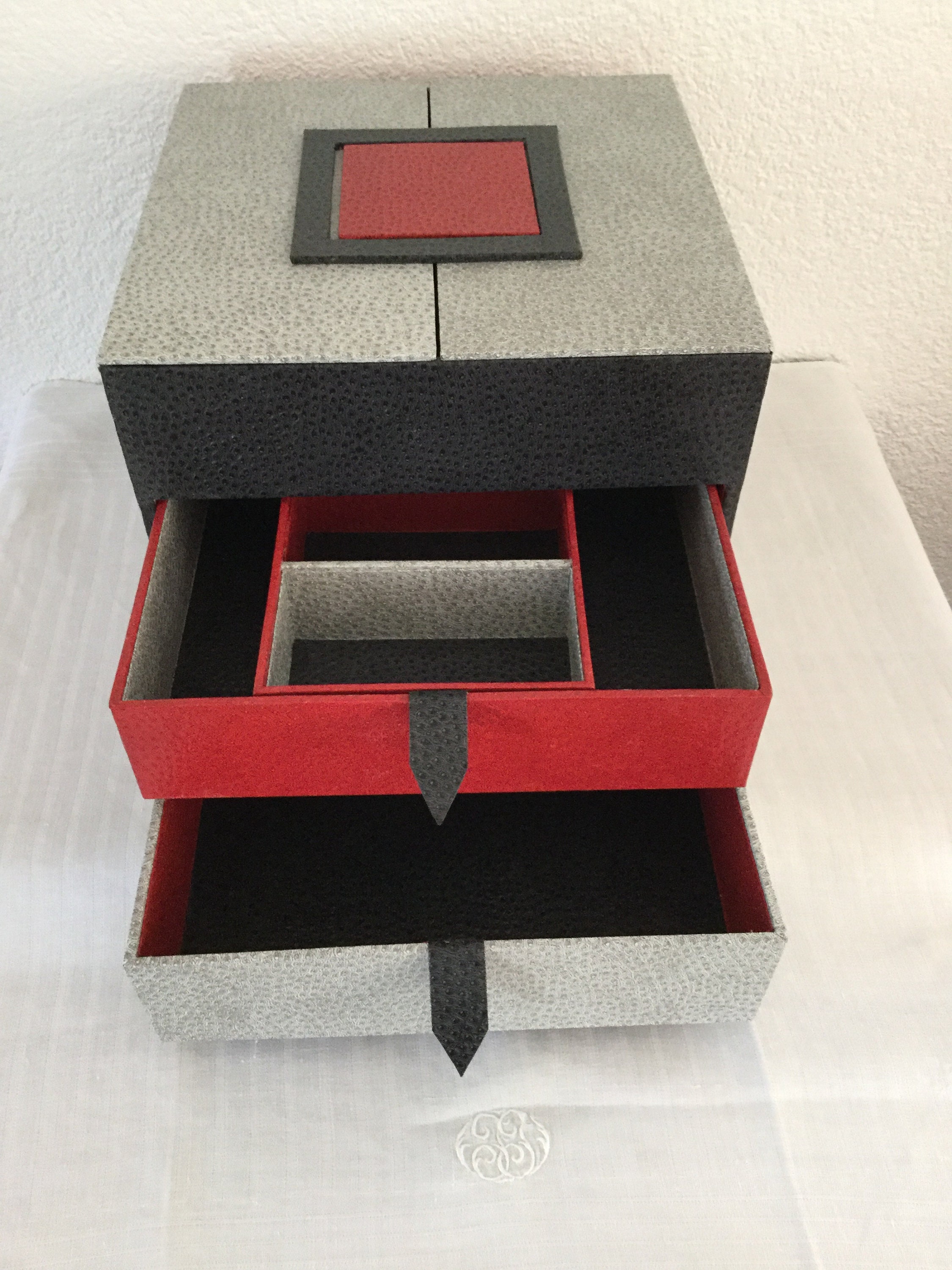 Caja de almacenamiento multifunción de tres colores en cartón | Etsy