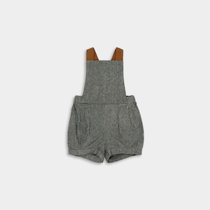Olive Green Linen Overalls / Cake Smash Outfit / Boho Short Coveralls / Toddler Photo Romper / Neutral Rustic Overall / Infant Bubble Romper
