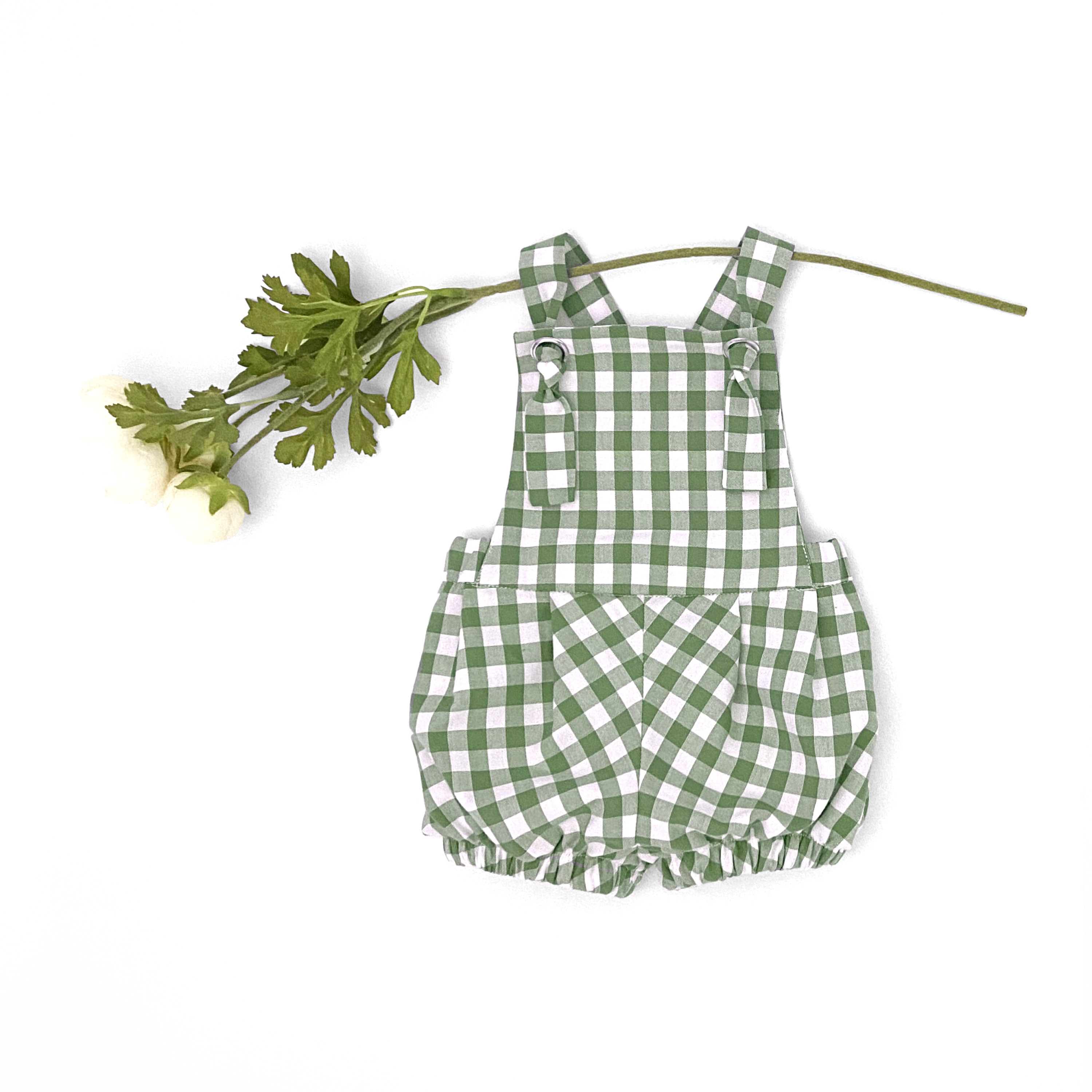 Sage Gingham Overalls / Green Garden Overalls / Vintage Infant Etsy UK