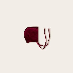 Wine Velvet Baby Bonnet: Dressy Velveteen Infant Hat
