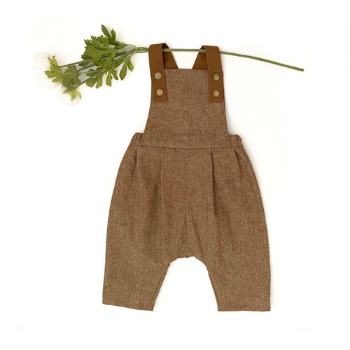 Linen Henley Romper in Natural Etsy