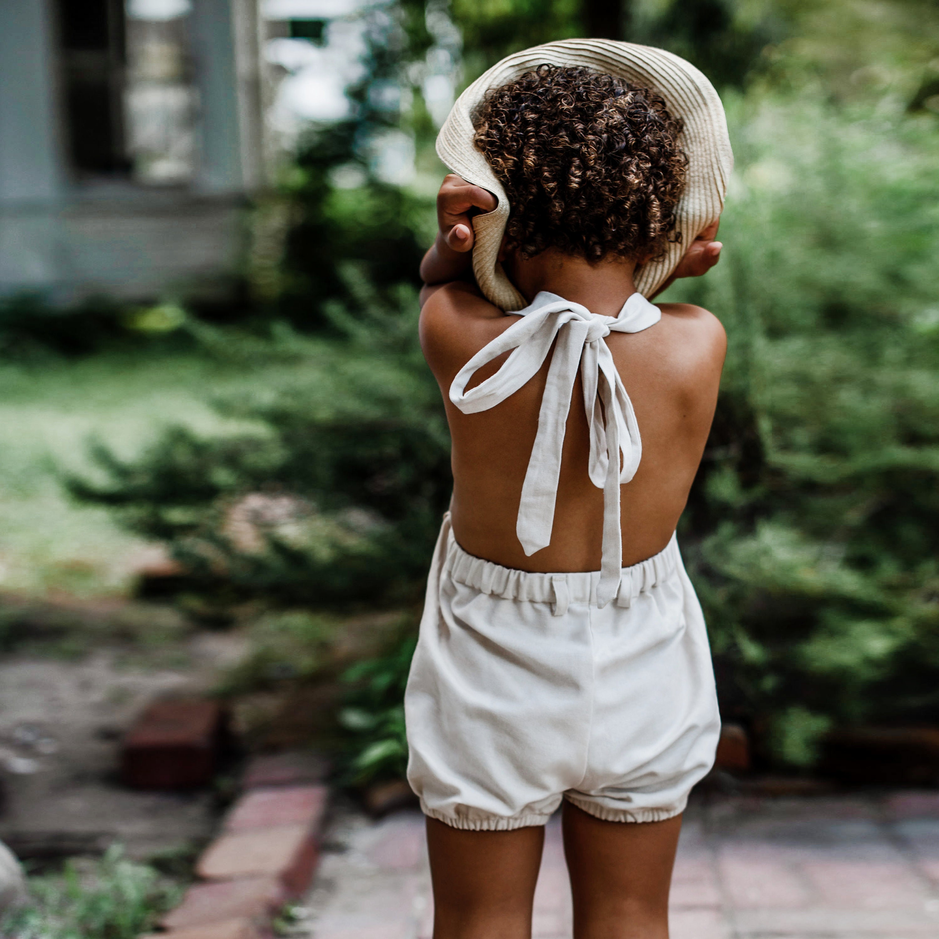 Nutmeg Linen Girl Romper / Earthy Baby Overalls / Infant Fall Etsy