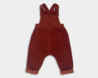 Spice Corduroy Overalls / Rust Children Dungarees / Chunky Cords Coveralls / Toddler Rustic Photo Jumpsuit / Smash Cake Birthday Kids Outfit