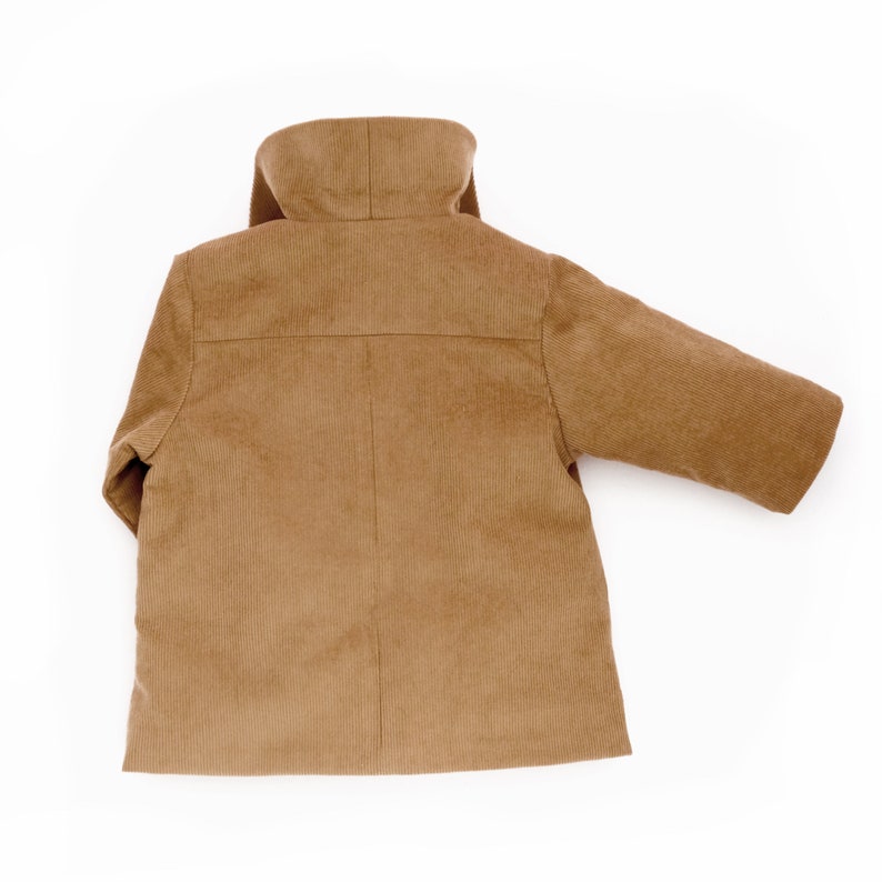 Camel Brown Corduroy Coat Fall Unisex Baby Jacket Warm Minimalist Toddler Coat Timeless Infant Peacoat Baby Autumn Coat With Pockets