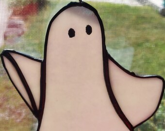 Adorable Ghost Stained Glass Suncatcher