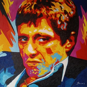 Al Pacino as Scarface acrylic painting on canvas