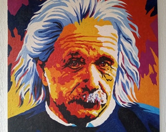 Albert Einstein acrylic painting on canvas