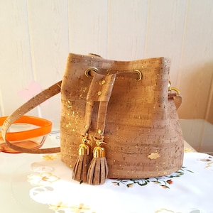 Bolso de corcho bolso mujer hecho de cuero de corcho, bolso de hombro, hecho a mano