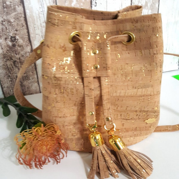 Korktasche Handbag Damen aus Korkleder, Umhängetasche, handmade