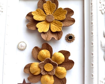71 colors available, leather flowers for shoes and bags, handmade