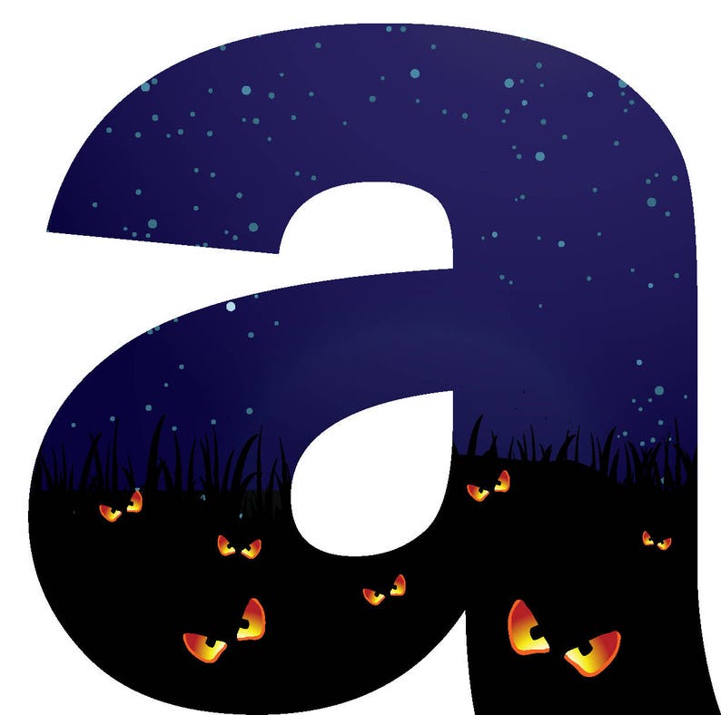 Halloween Ghost Alphabet Clipart Police Spooky Avec De Etsy