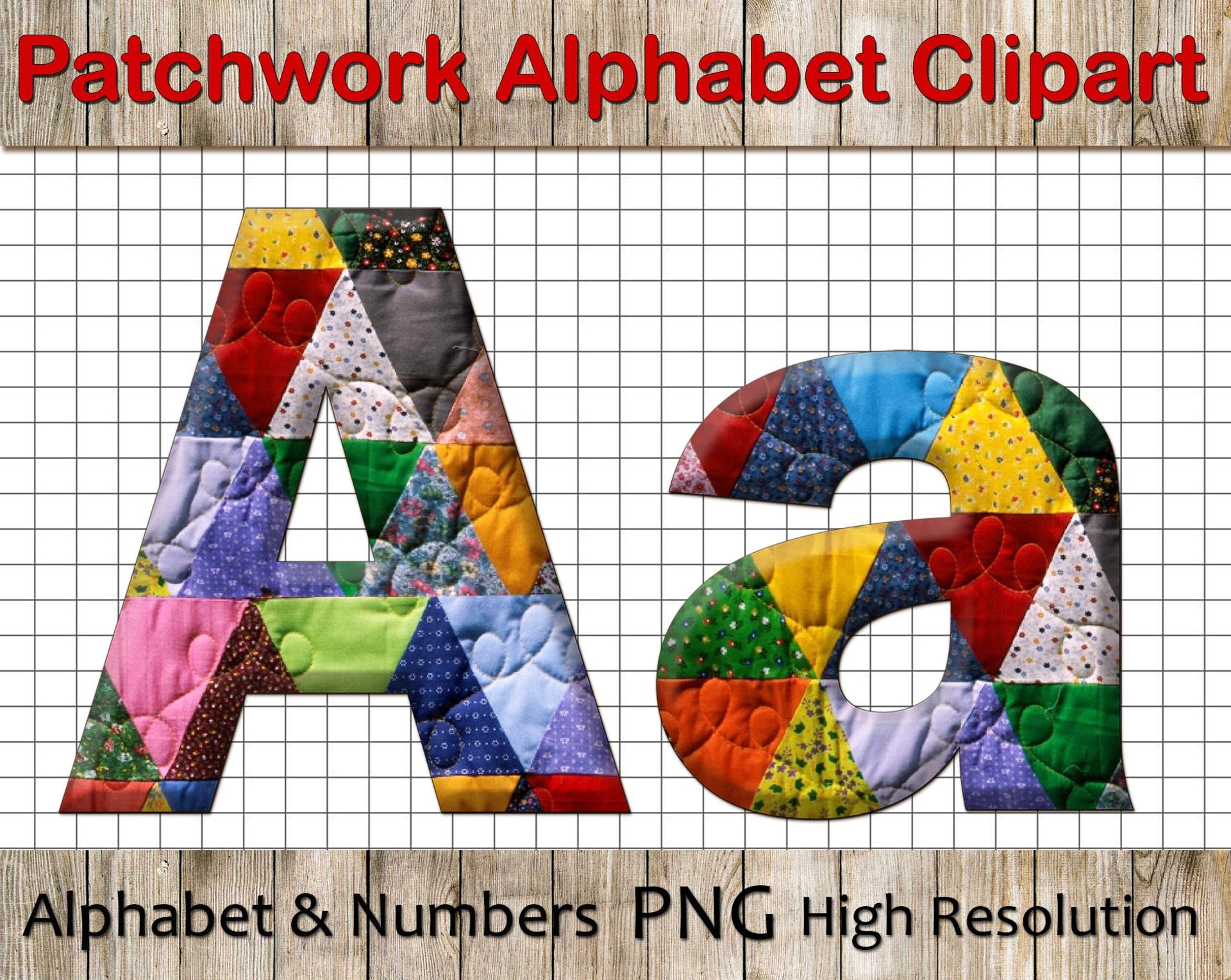 Patchwork Alphabet Clipart Patchwork Clip Art Patchwork Etsy