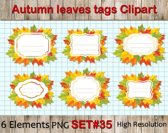 Autumn Leaves Digital Labels Fall leaves Tags and Labels Clip | Etsy