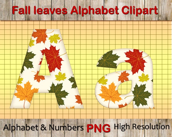 Autumn Alphabet Clipart Fall Leaves Alphabet Clip Art Maple | Etsy