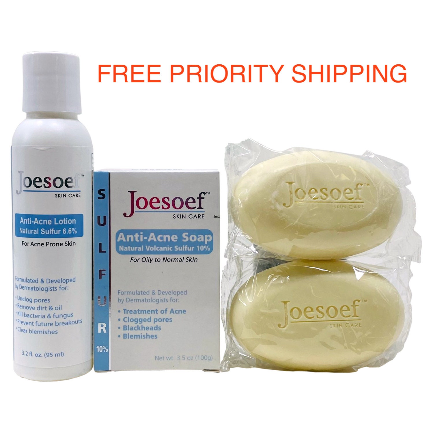 Sulfur 2 Step Acne Facial Treatment Kit FREE Priority Shipping image