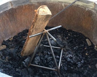 Ultimate Campfire - ORIGINAL Vertical Fire Pit Grate - LOW smoke, BIG flames. Patio, Kiva, Chiminea, Beach. See the fire, not the grate!