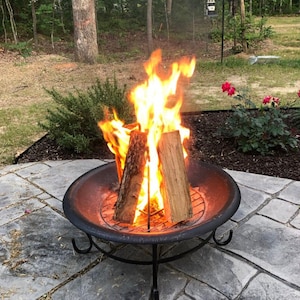 Ultimate Campfire ORIGINAL Vertical Fire Pit Grate LOW smoke, BIG flames. Patio, Kiva, Chiminea, Beach. See the fire, not the grate image 7