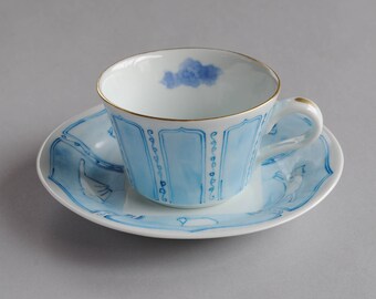 Porcelain Cat Cup and saucer "GATTI"
