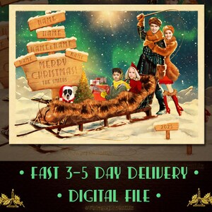 Custom Funny Christmas Card with Your Photo – Personalized Family Holiday Card Vintage Look