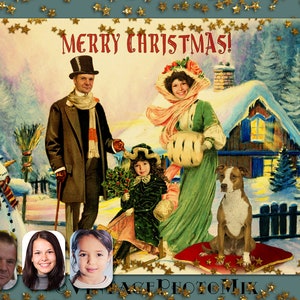Personalisierte Weihnachtskarte vom Foto, Personalisierte Weihnachtskarte im Vintage Postkarte Stil