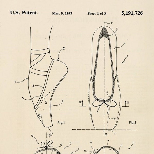 Ballerina Shoe Ballet Flat Pointe Shoe Patent Print, Digital Art,Home Decor,Office Decor,Printable Art,Vintage Art,Retro Print,Wall Art,Gift