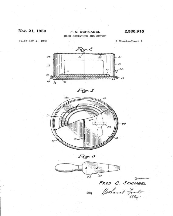 Cake Container Cake Sever Patentinstant Download Patent Etsy