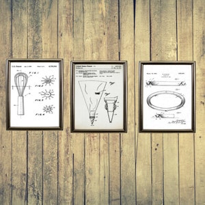 Baking Patent Print set of 3,  Rustic Kitchen Art,Cake Baking,Cooking,Baking,Chef GiftVintage Prints,Digital Art,Retaurant Decor,Kitchen Art