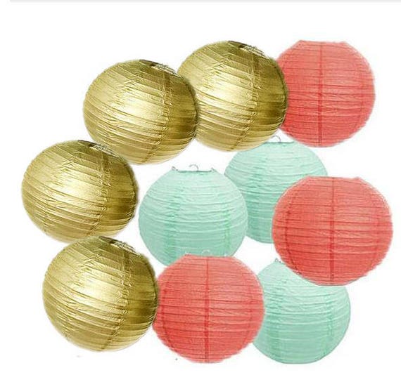 green paper lanterns