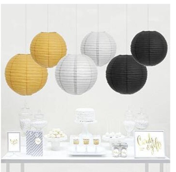 yellow and white paper lanterns