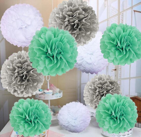 Bridal Shower Decorations Baby Shower Decor 10pcs 10inch Mint Etsy