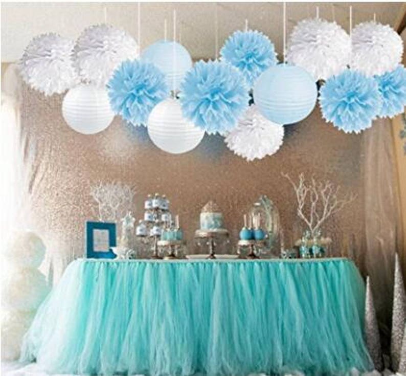 15pcs Baby Shower Decorations Tissue Paper Pom Poms Mixed Etsy