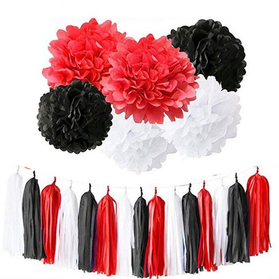 9pcs Minnie Mouse Party Supplies White Black Red Baby Ladybug Etsy