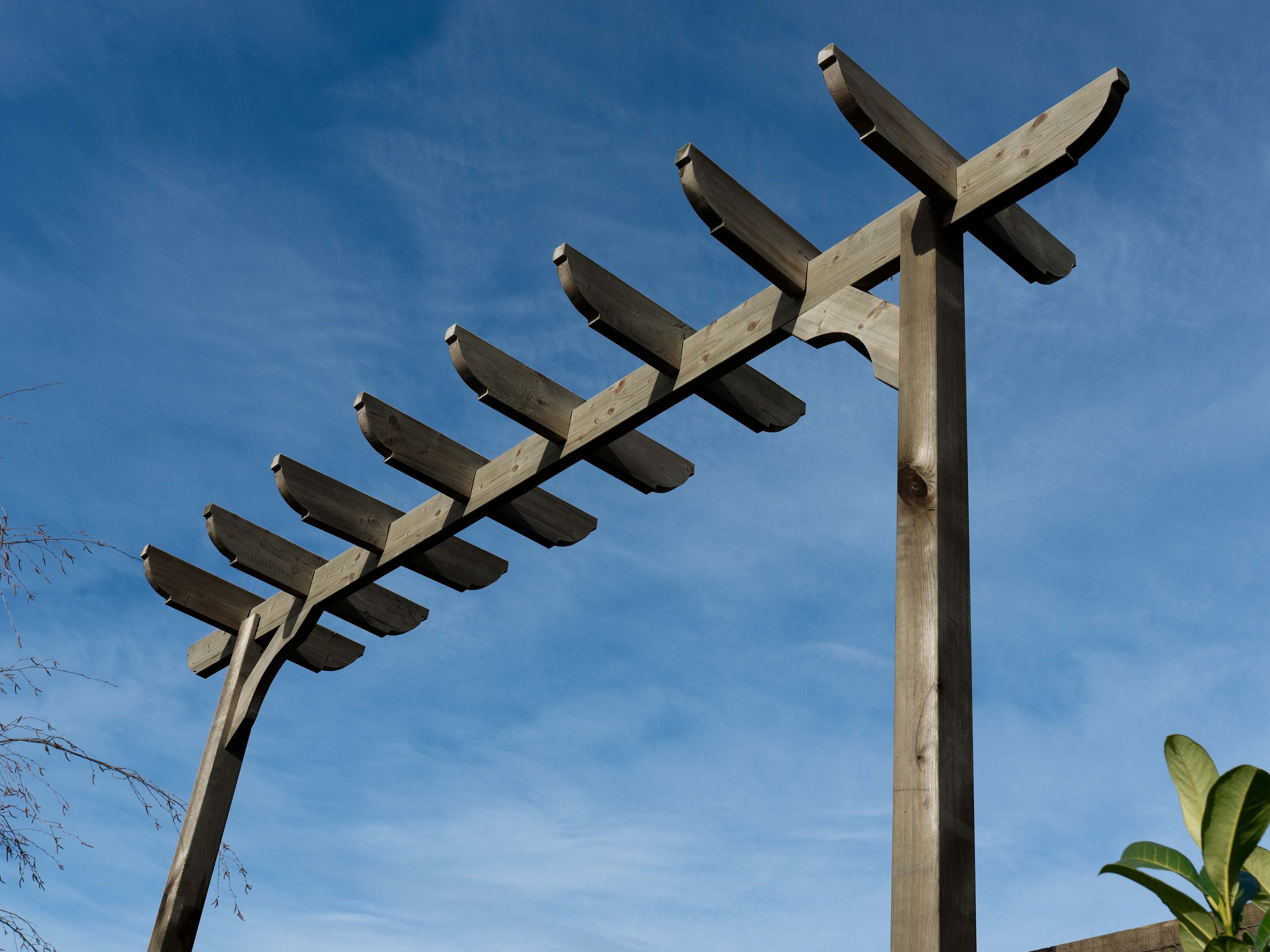 Wooden Corbel Single Beam Pergola, Pl...