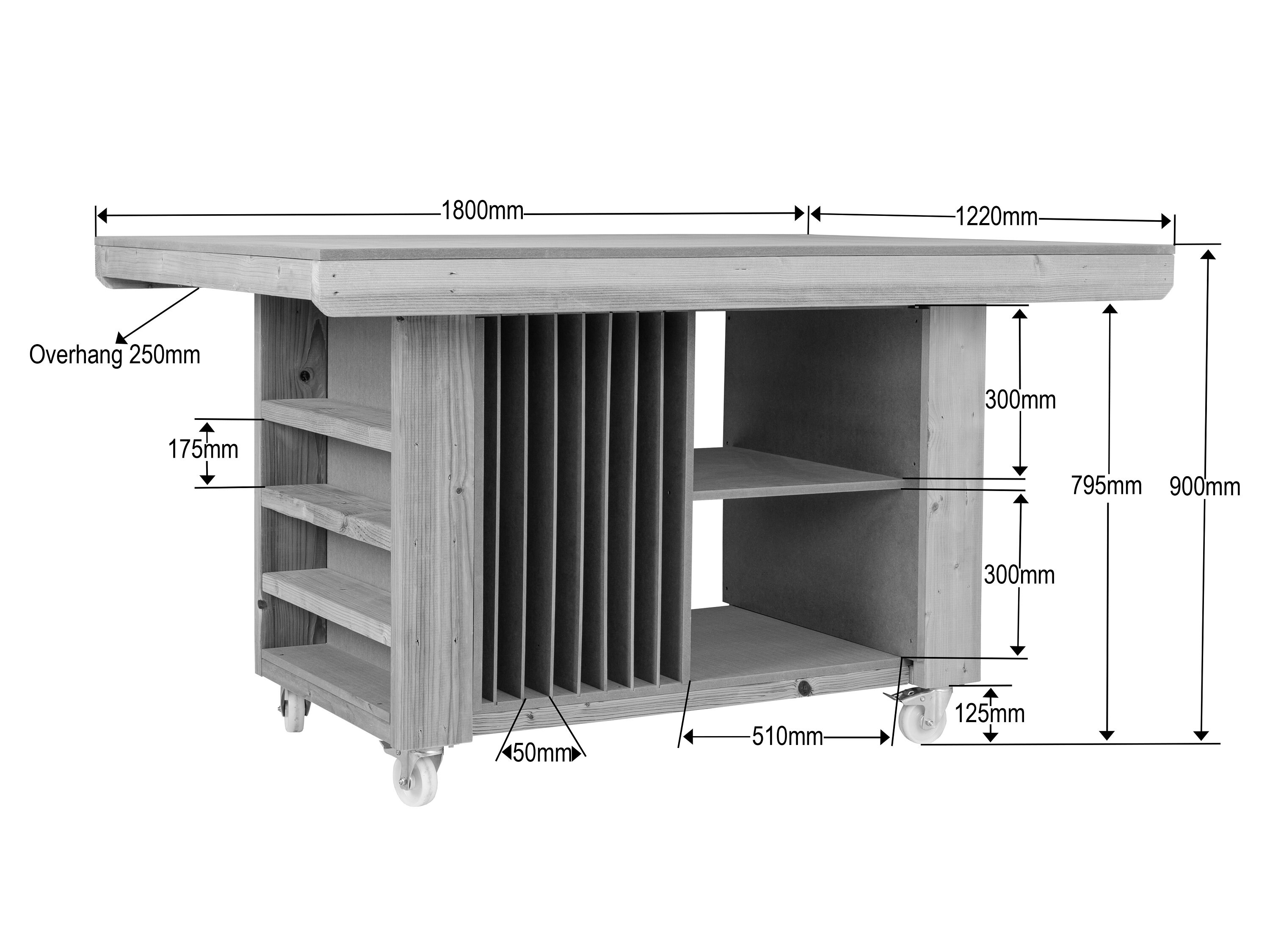 Art/craft Table, Project Workbench With Storage V.2. - Etsy