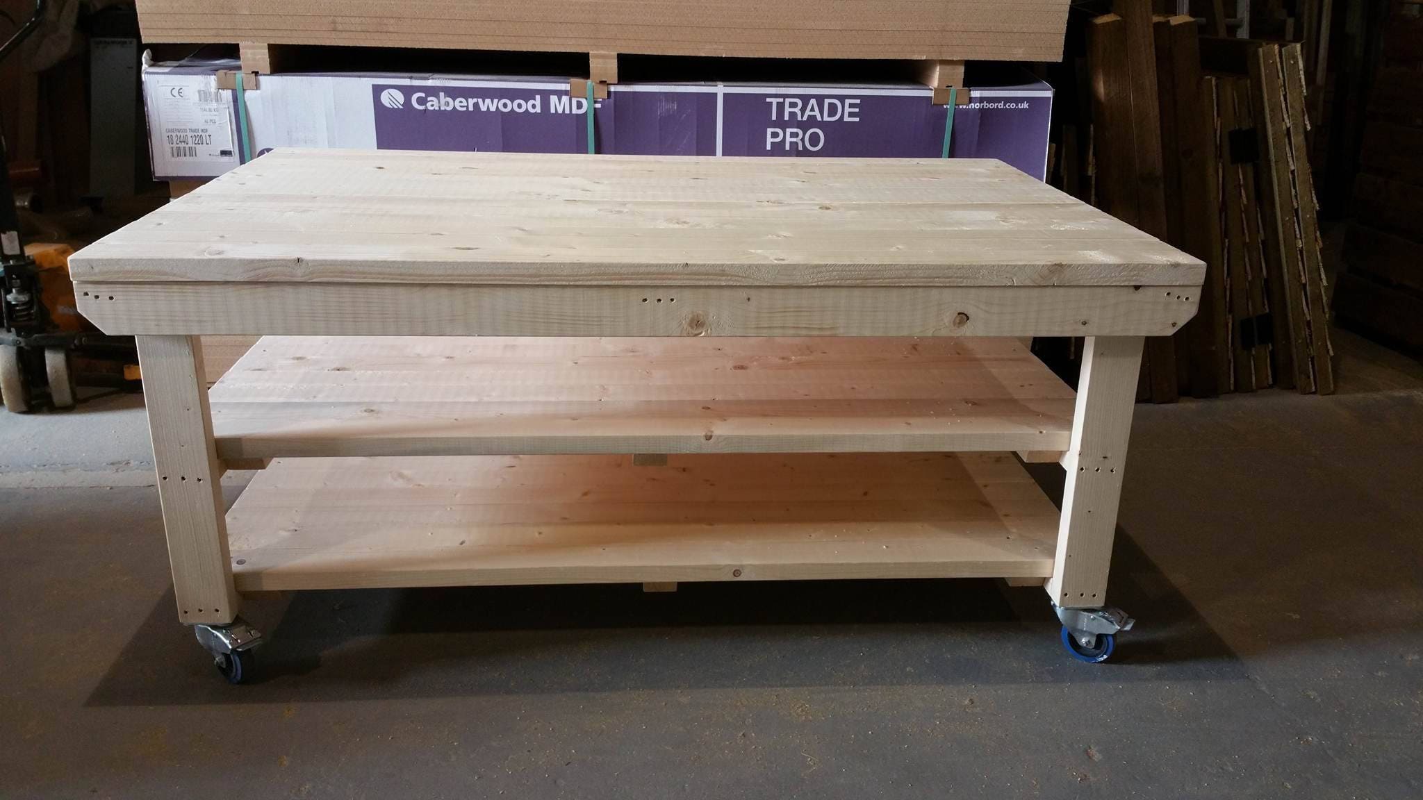 Wooden Workbench 4ft Wide Rotem Brand made of Kiln-dry | Etsy UK