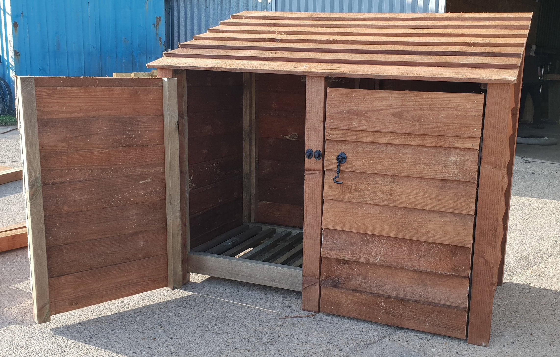 Wooden Log Store With Doors 4ft Fire Wood Storage Oak Etsy