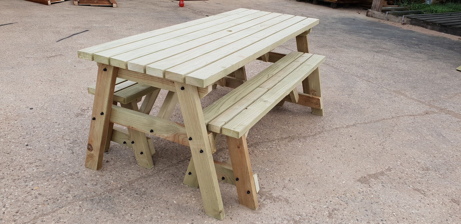 Wooden Picnic Table and Bench Set Victoria Compact Etsy UK