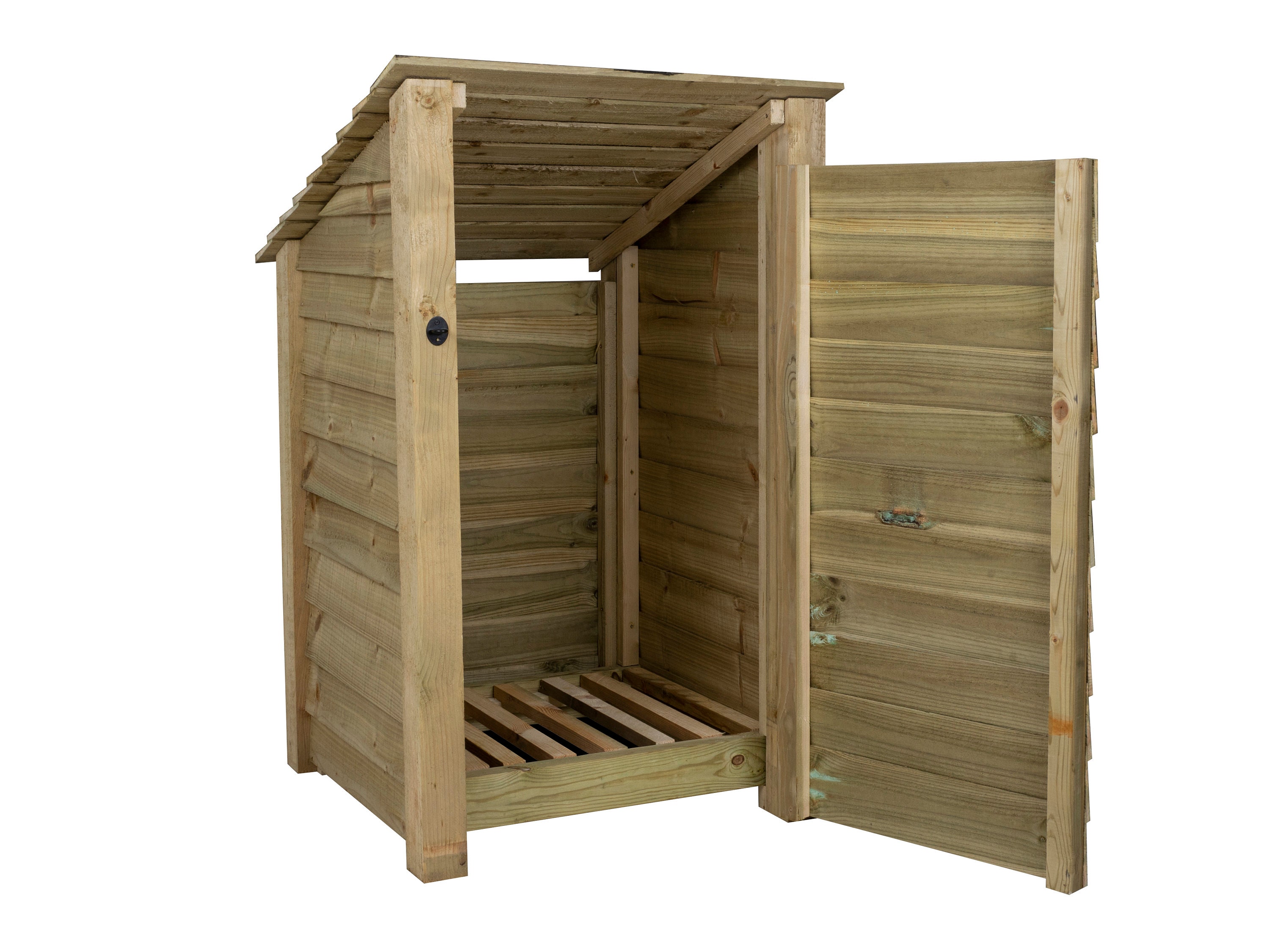 Wooden Log Store With Door 4ft Reversed Roof Firewood Storage Etsy UK