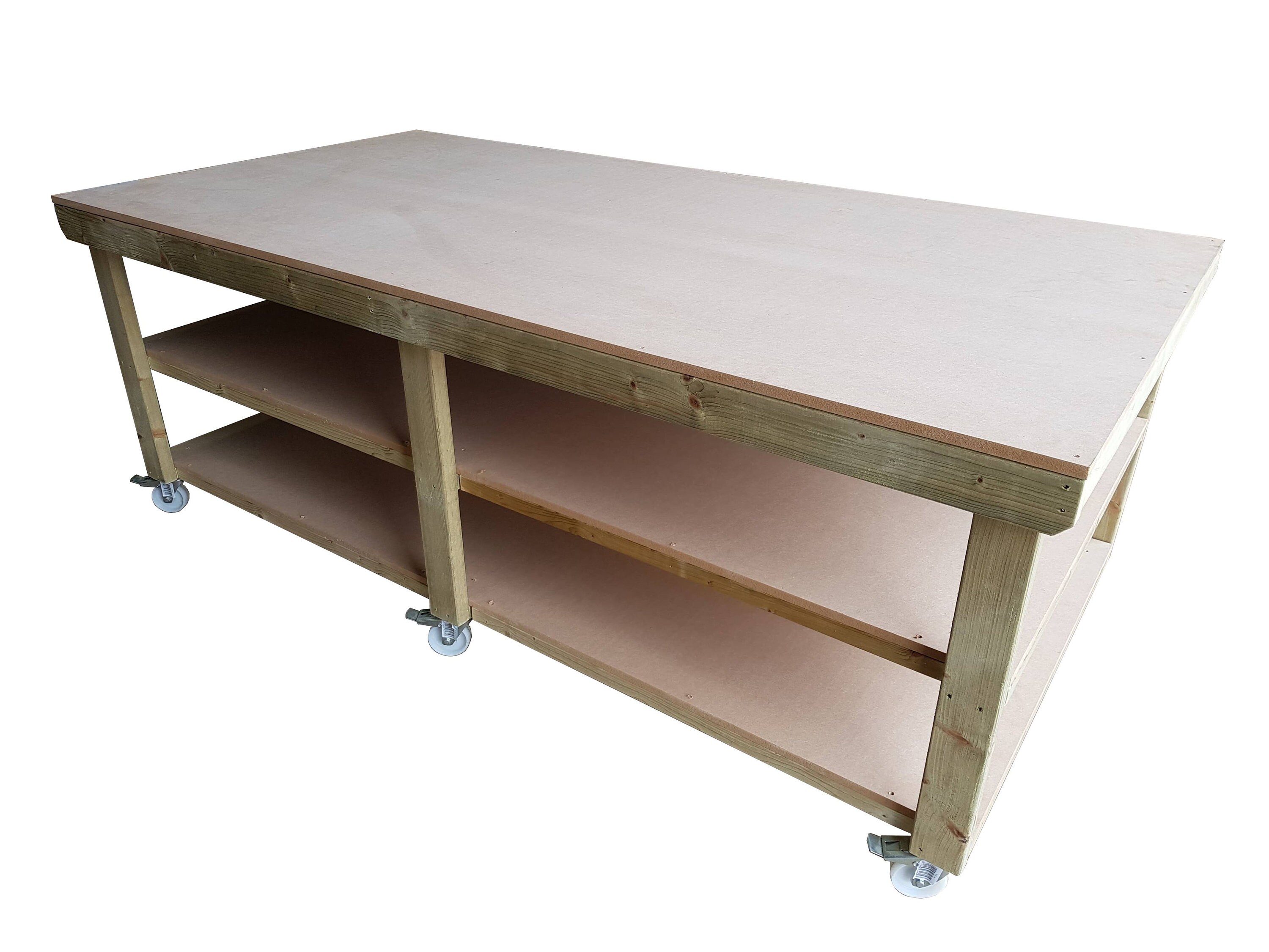 Wooden MDF Workbench With Two Shelfs 4ft to 8ft Length 4ft Etsy UK
