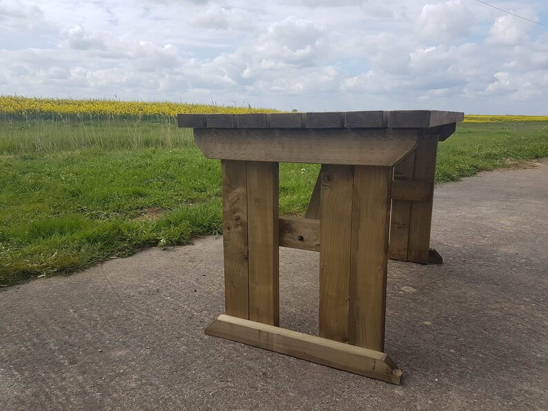 Wooden Garden Picnic Table Hollies Etsy