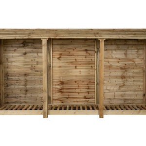 Wooden log store 6ft, Firewood Storage Width 3350mm x Height 1800mm x Depth 880mm