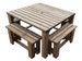 Wooden Picnic Table With 4 Benches, Quadrum 