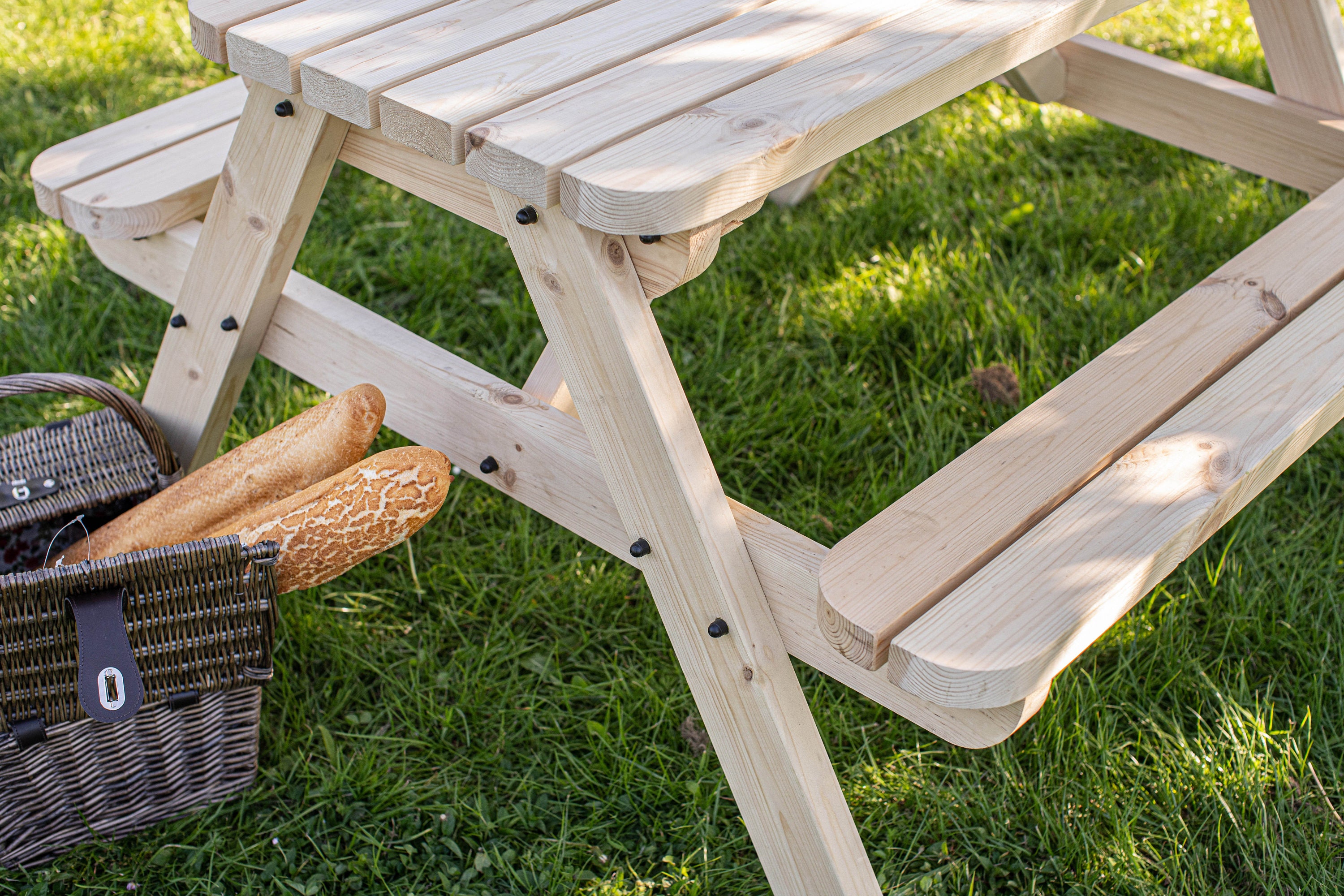 Wooden Rounded Edge Classic Pub Style Picnic Table Etsy