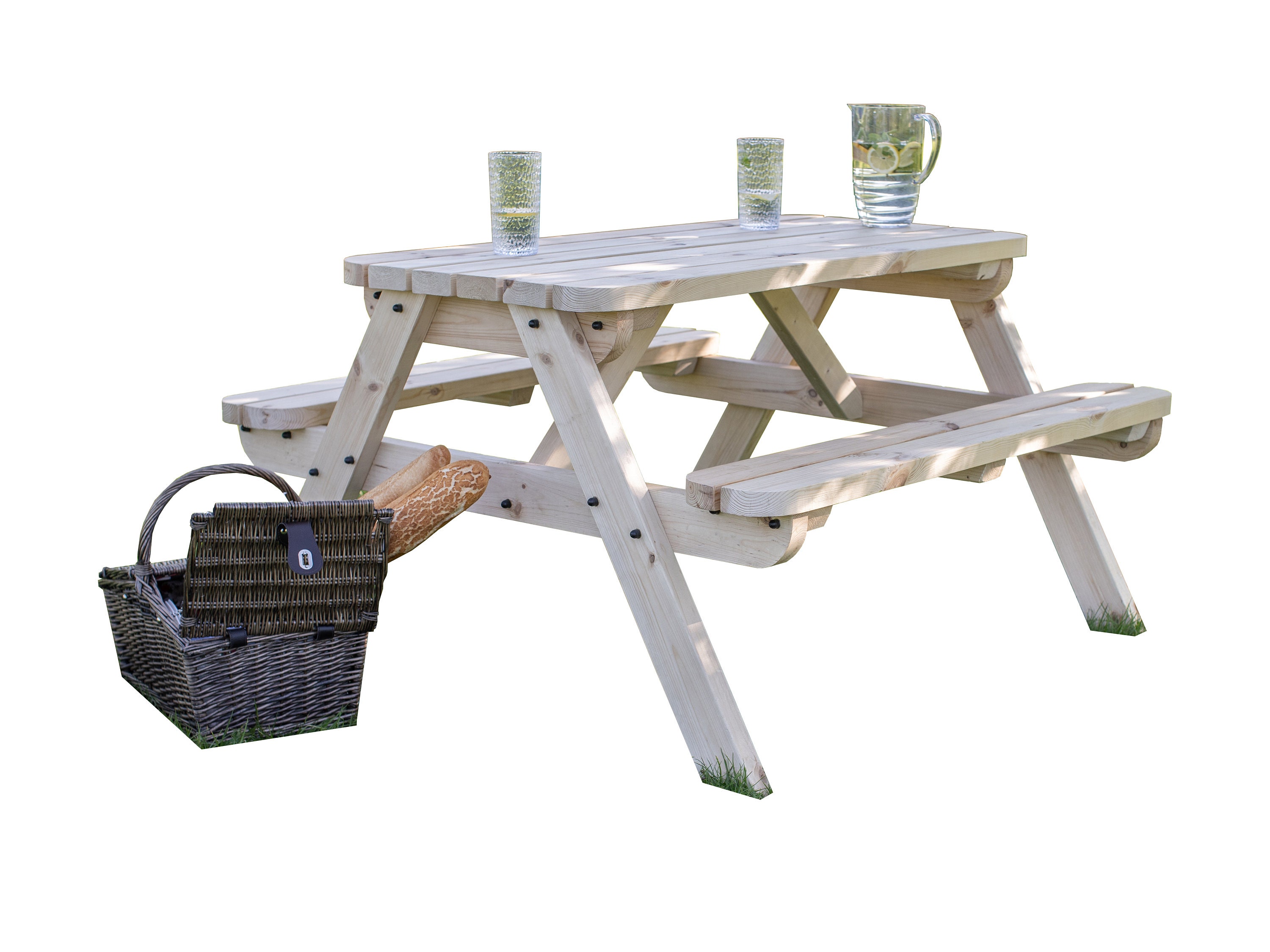 Wooden Rounded Edge Classic Pub Style Picnic Table Etsy UK