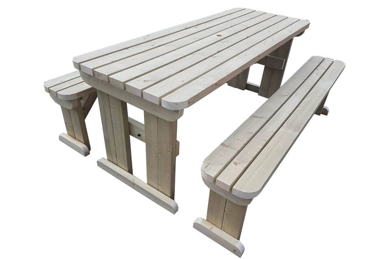 Aspen Rounded Picnic Table And Bench Set 4ft To 8ft
