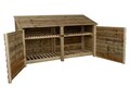 4ft Wooden Log Store with Doors: Outdoor Firewood Storage