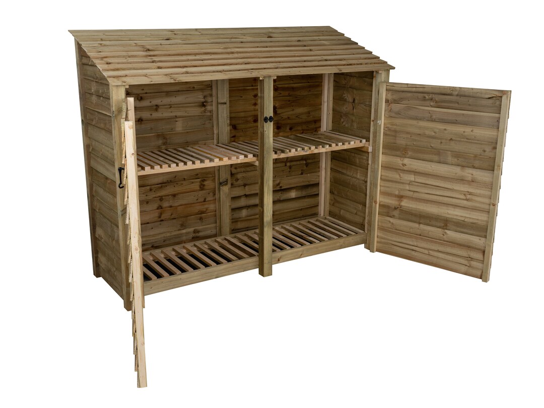 Wooden Log Store With Doors 6ft Firewood Storage Width 2270mm Etsy