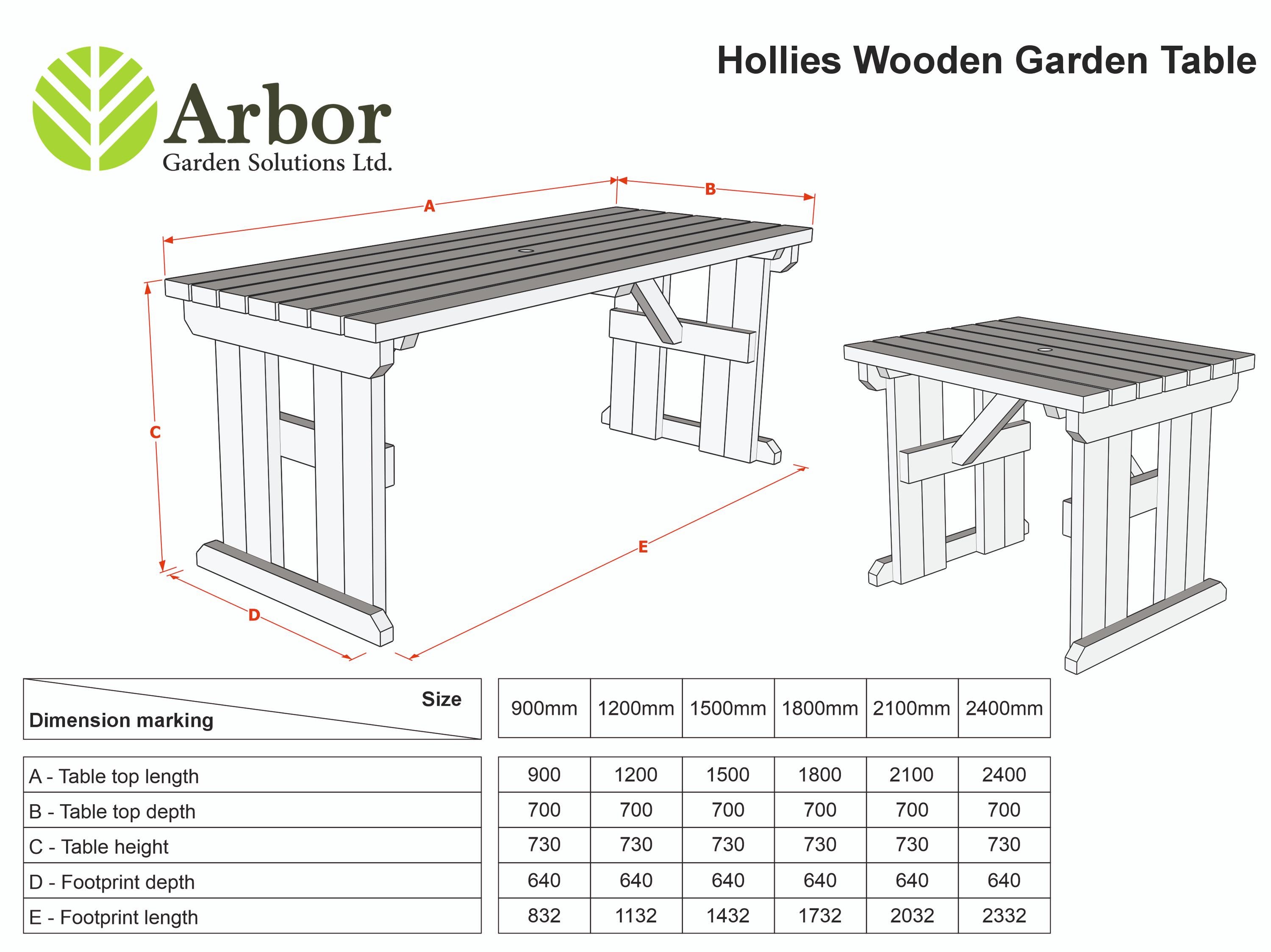 Hollies Outdoor Dining Table Set | Solid Wood Garden Furniture | Heavy ...